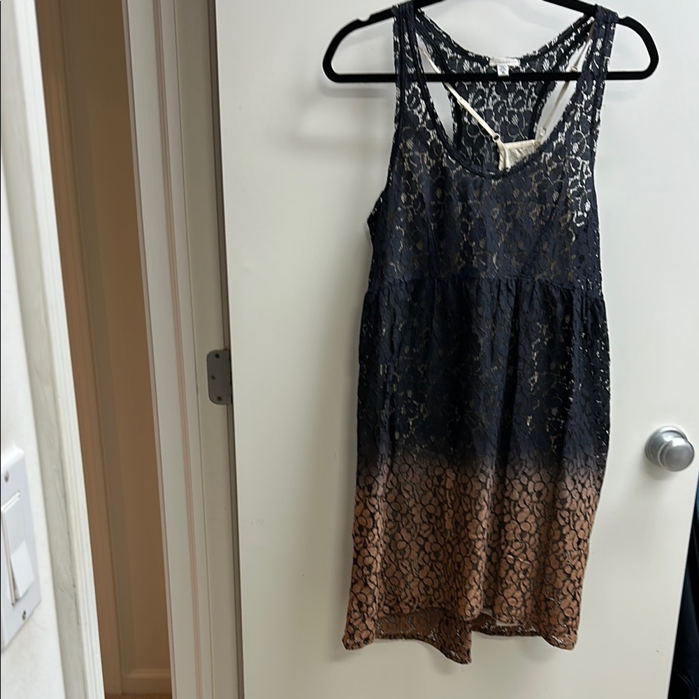 Ecote Anthropology Black Lace Top